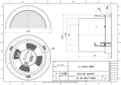 2-Wege Metall-Deckenlautsprecher 100V, zertifiziert nach EN 54-2