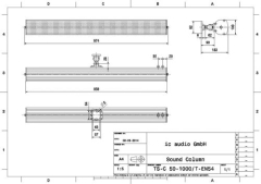 TS-C 50-1000/T-EN54 Tonsäule für Außenanwendungen 100V, zertifiz