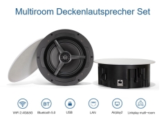 Multiroom WiFi-Speaker - wireless Decken-Einbaulautsprecher SET