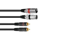 OMNITRONIC Stereo-Adapterkabel, 2 Cinch auf 2 XLR, 1,5 m